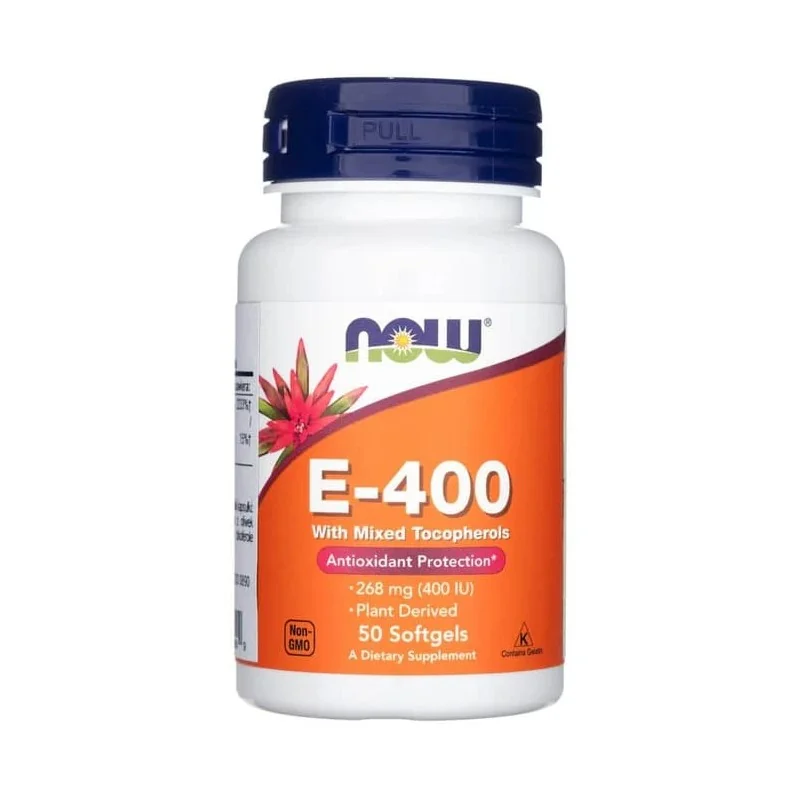 Vitamin E-400 - Natural (Mixed Tocopherols) - 50 softgels - NOW Foods