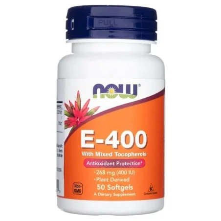Vitamin E-400 - Natural (Mixed Tocopherols) - 50 softgels NOW Foods