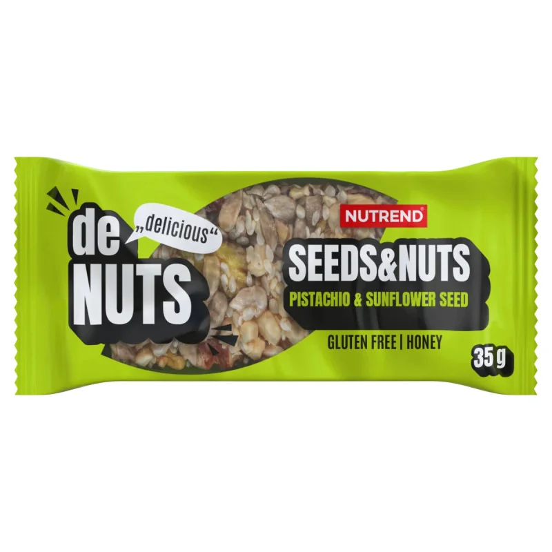 Denuts Seeds & Nuts Bar, Pistachio & Sunflower Seed - 42 x 35g  - Nutrend