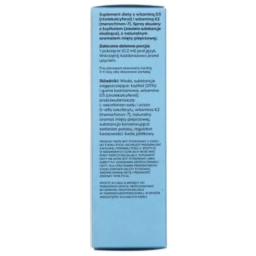 Vitamin D3 + K2 Oral Spray, Peppermint - 25 ml d'Osavi pas cher