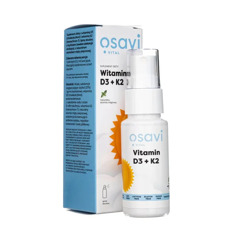 Vitamin D3 + K2 Oral Spray, Peppermint - 25 ml - Osavi