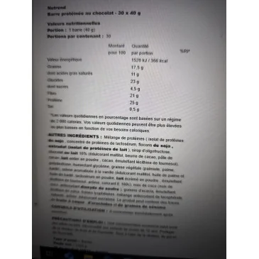 Protein Snack Bar - 30 x 40g de Nutrend pas cher