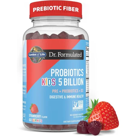 Dr. Formulated Probiotics Kids 5 Billion Gummies, Strawberry - 60 gummies - Garden of Life