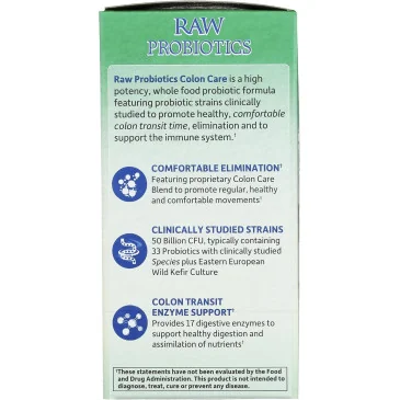 Raw Probiotics Colon Care - 30 vcaps de Garden of Life pas cher