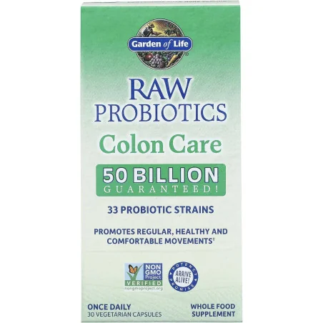 Raw Probiotics Colon Care - 30 vcaps de Garden of Life pas cher