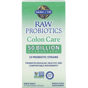 Raw Probiotics Colon Care - 30 vcaps de Garden of Life pas cher