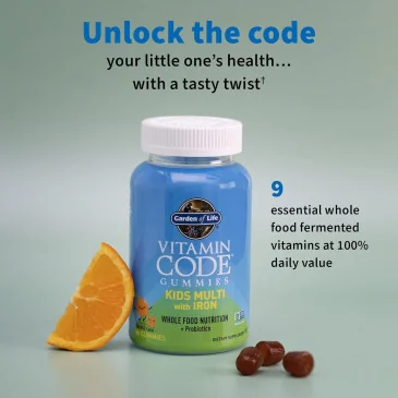 Vitamin Code Kids Multi with Iron Gummies, Orange de Garden of Life
