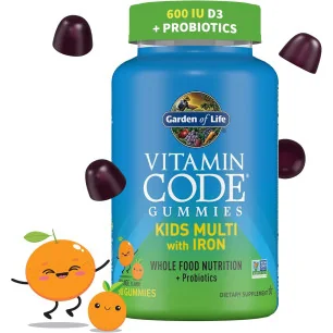 Vitamin Code Kids Multi with Iron Gummies, Orange de Garden of Life