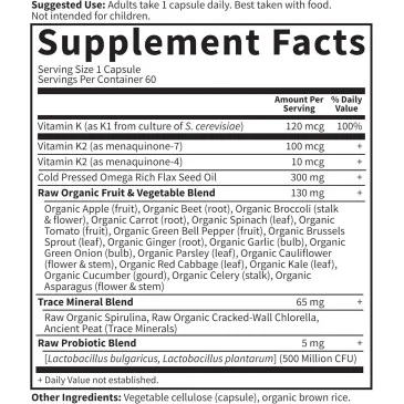 Vitamin Code Raw K-Complex - 60 vegan caps de Garden of Life