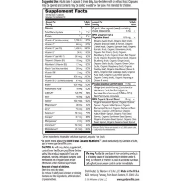 Vitamin Code Raw Prenatal 30 vcaps de Garden of Life