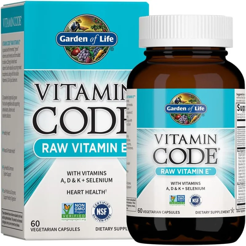 Vitamin Code Raw Vitamin E - 60 vcaps - Garden of Life