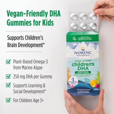 Children's DHA Vegetarian Gummy Chews, 250mg de  Nordic Naturals