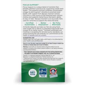 Focus Support - 60 softgels de Nordic Naturals pas cher