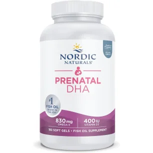 Prenatal DHA - 830mg Omega-3 + 400 IU D3 Strawberry - 180 softgels