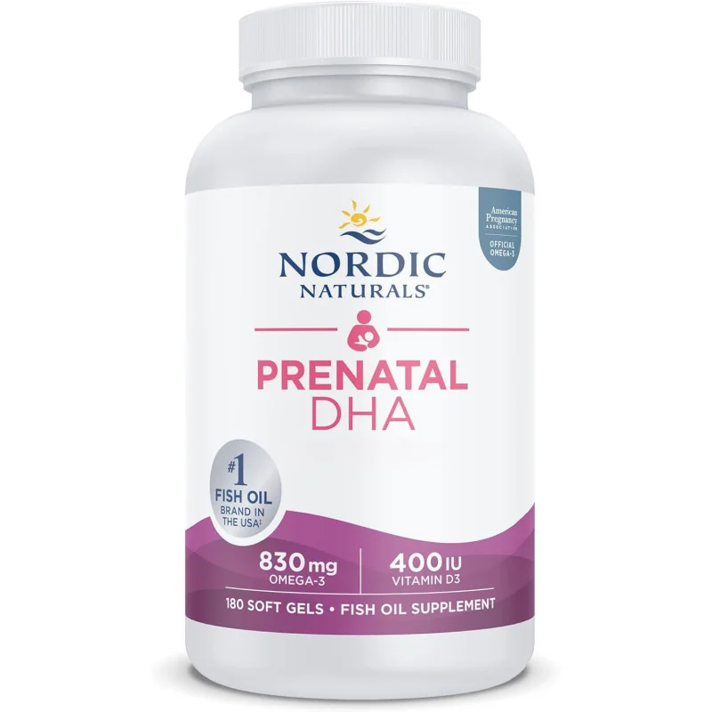 Prenatal DHA - 830mg Omega-3 + 400 IU D3 Strawberry - 180 softgels - Nordic Naturals Prenatal DHA - 830mg Omega-3 + 400 IU D3 Strawberry - 180 softgels - Nordic Naturals