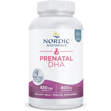 Prenatal DHA - 830mg Omega-3 + 400 IU D3 Strawberry - 180 softgels
