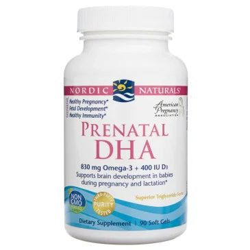 Prenatal DHA - 830mg Omega-3 + 400 IU D3 Unflavored Nordic Naturals