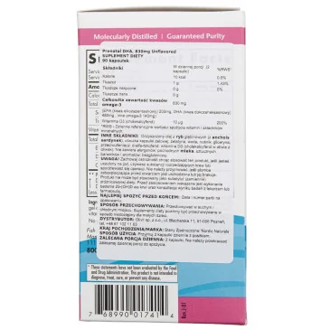 Prenatal DHA - 830mg Omega-3 + 400 IU D3 Unflavored Nordic Naturals