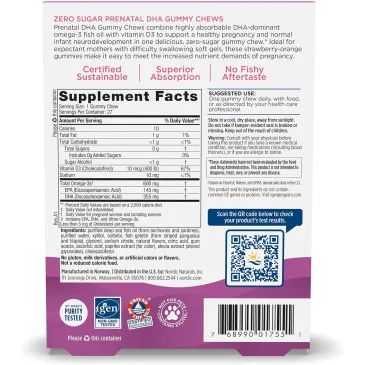 Prenatal DHA Gummy Chews, Strawberry Orange Nordic Naturals