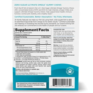 Ultimate Omega Gummy Chews, 1200mg Tropical Fruit - Nordic Naturals