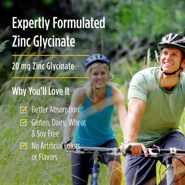 Zinc Glycinate, 20mg - 60 caps de Nordic Naturals pas cher