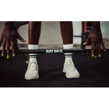 Barre Nike Coated Premium 20 kg - « Just Do It » pas cher