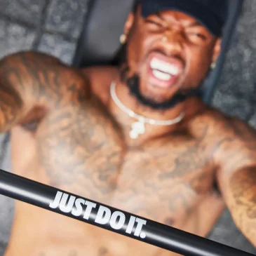 Barre Nike Coated Premium 20 kg - « Just Do It » pas cher