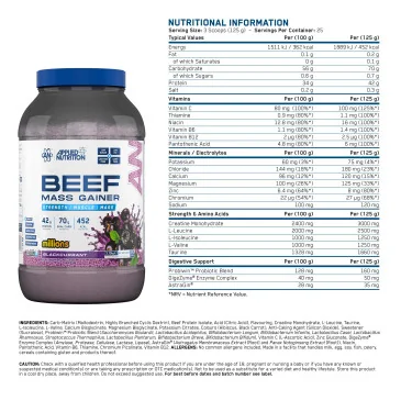 Beef Mass Gainer - 3130 grams d'Applied Nutrition pas cher - Nutriwellness