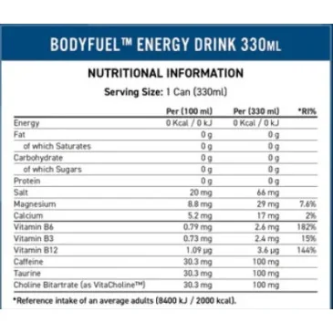 BodyFuel Energy Cans d'Applied Nutrition pas cher - Nutriwellness