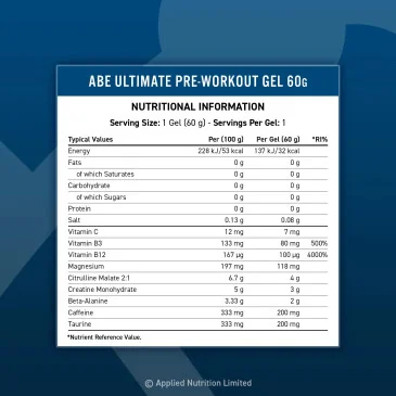 Breathe Isotonic Energy Gel d'Applied Nutrition - Nutriwellness