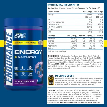 Endurance Energy & Electrolyte Powder d'Applied Nutrition