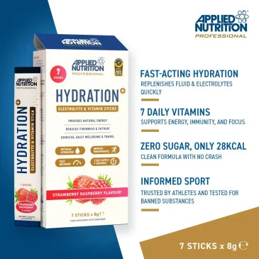 Hydration + Electrolyte & Vitamin Powder Stick Packs Applied Nutrition