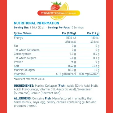 Marine Collagen Sticks - 10 x 12g d'Applied Nutrition