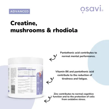 Creatine, Mushrooms & Rhodiola, Cherry & Strawberry - 300 grams Osavi