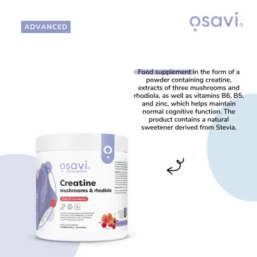 Creatine, Mushrooms & Rhodiola, Cherry & Strawberry - 300 grams Osavi