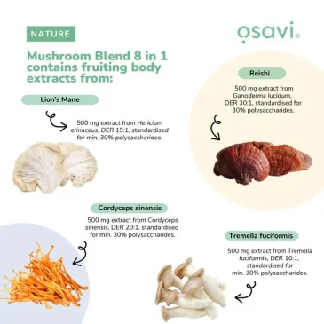 Mushroom Blend 8 in 1 - 200 grams d'Osavi pas cher