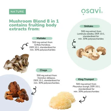 Mushroom Blend 8 in 1 - 200 grams d'Osavi pas cher