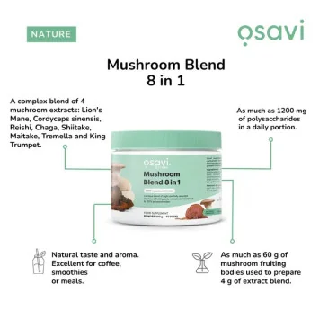 Mushroom Blend 8 in 1 - 200 grams d'Osavi pas cher