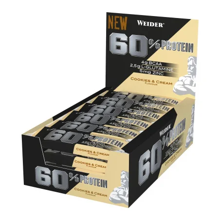 60% Protein Bar - 24 bars de Weider pas cher - Nutriwellness