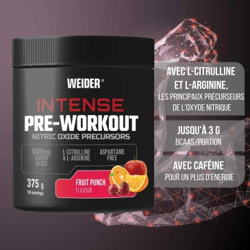 Intense Pre-Workout, Fruit Punch - 375 grams de Weider