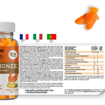 Bronze Gummies, Mango Peach - 40 gummies de Weider pas cher