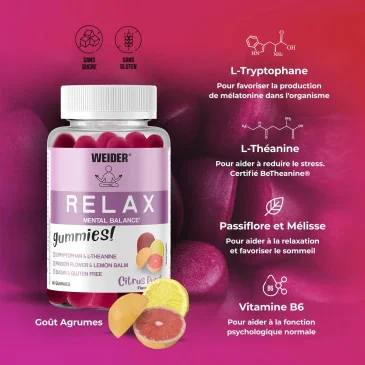 Relax, Citrus Punch - 40 gummies de Weider pas cher