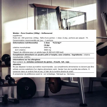 Pure Creatine - 250 grams de Weider pas cher