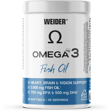 Omega 3 Fish Oil, 2000mg - 90 softgels de Weider pas cher
