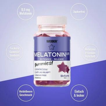 Melatonin XR, Blackberry - 60 gummies de Weider pas cher